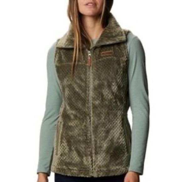 Columbia fireside Sherpa zip up vest green - Picture 1 of 9